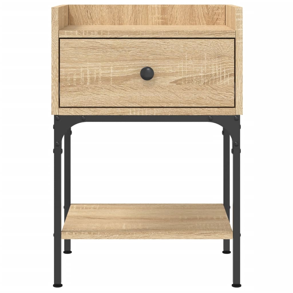 Mesita Noche 2 Uds Madera Ingeniería Roble Sonoma 40,5x31x60 Cm_4