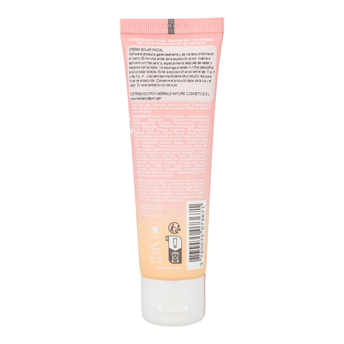 Solar facial daily sun FPS50+ Alphanova 50ml