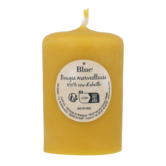 Vela de cera cilíndrica mediana 175 g Blue 6 uds