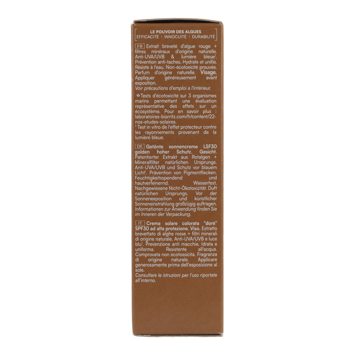 Crema facial color dorado spf 30 Biarritz 50ml