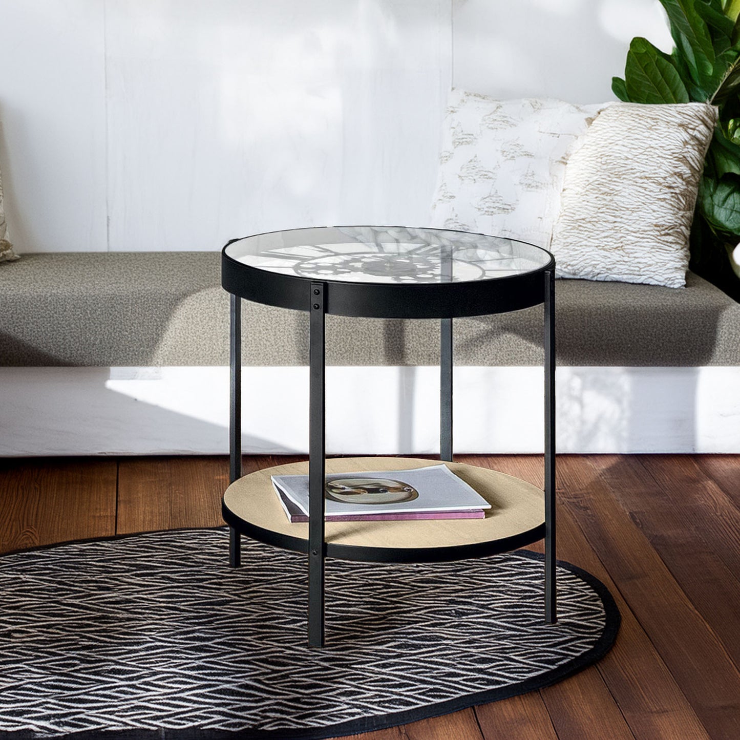 Wellhome Mesa Centro Reloj Mecánico Ø51x49cm