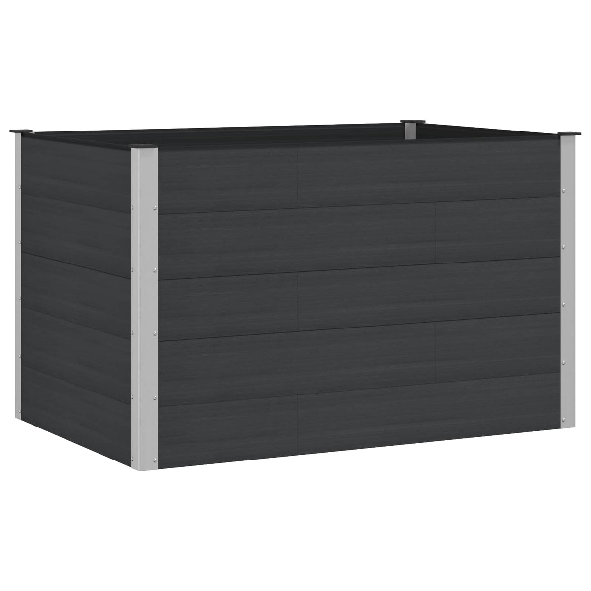 Arriate Elevado Negro 150 X 100 X 91 Cm Wpc Y Aluminio_0