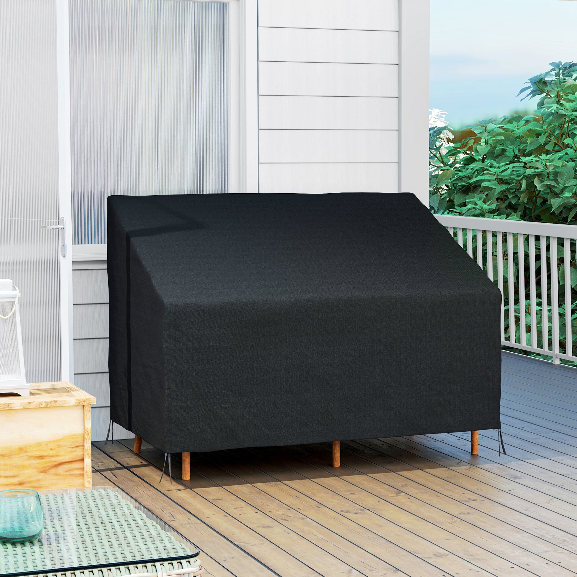 Outsunny Funda Para Banco De Jardín 2 Plazas Tela Oxford 600d 140x84x56/94 Cm_1