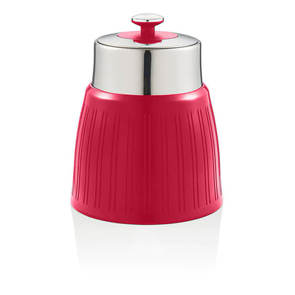 Set 3 Botes Cocina Almacenaje 1,2 L, Plástico Y Acero Inox, Especias, Té ,café, Retro, Vintage Swan Swka1024rn, Rojo