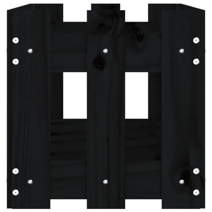 Arriate Elevado Jardín Con Valla Madera Pino Negro 150x30x30cm_5