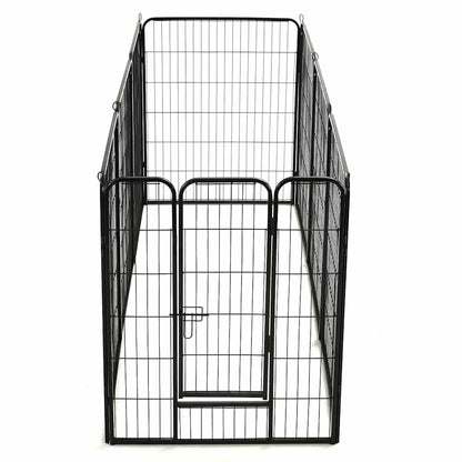 Corral Para Perros 8 Paneles De Acero 80x100 Cm Negro_3