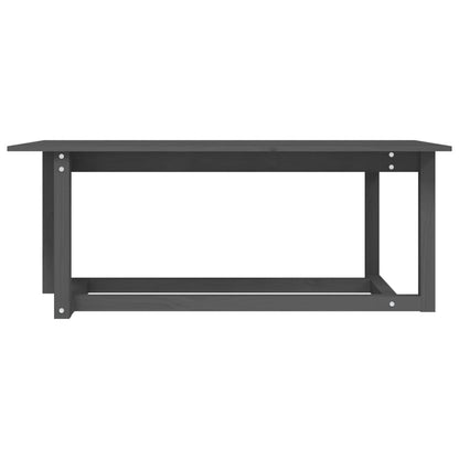 Mesa De Centro De Madera Maciza De Pino Gris 110x55x45 Cm_1