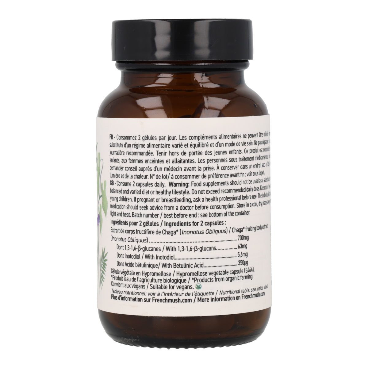Cápsulas de Extractos de Chaga BIO French Mush 56 uds
