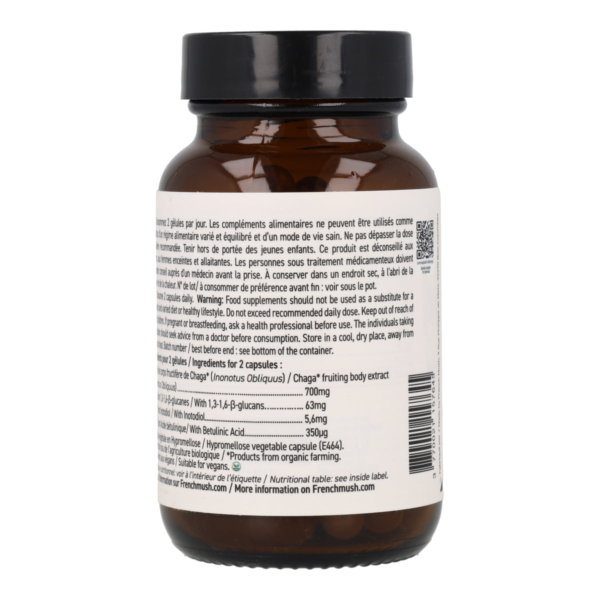 Cápsulas de Extractos de Chaga BIO French Mush 56 uds