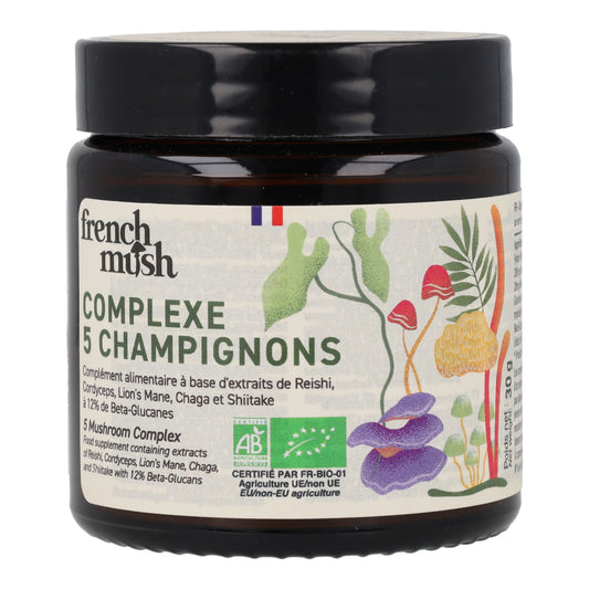 Polvos de Extractos Complejo 5 Hongos BIO French Mush 30g