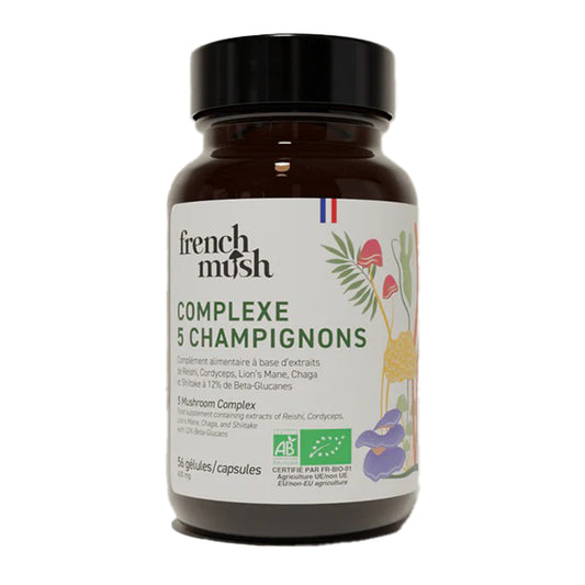 Cápsulas de Extractos Complejo 5 Hongos BIO French Mush 56uds