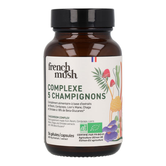 Cápsulas de Extractos Complejo 5 Hongos BIO French Mush 56uds