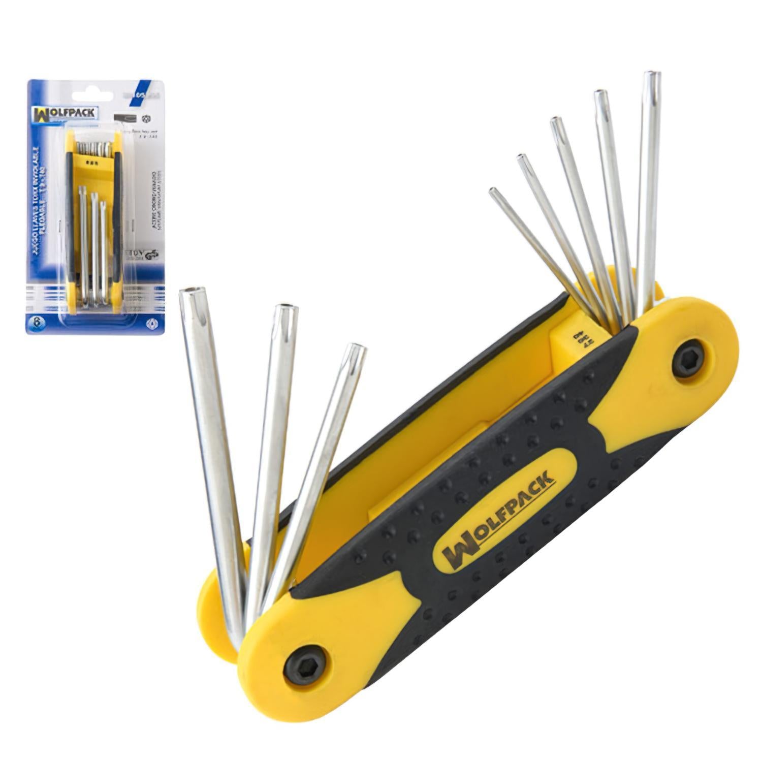 Juego Llaves Torx Plegable  8 Piezas Inviolable, Llave Torx Hexagonal, Llave Estrella, Llave Allen Estrella_0
