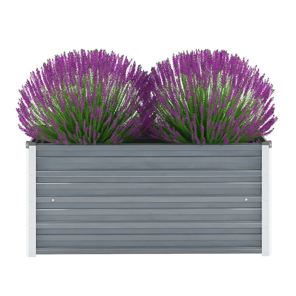 Arriate De Jardín De Acero Galvanizado Gris 100x40x45 Cm_1