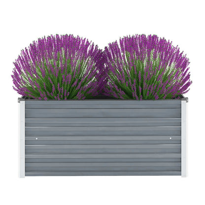 Arriate De Jardín De Acero Galvanizado Gris 100x40x45 Cm_1