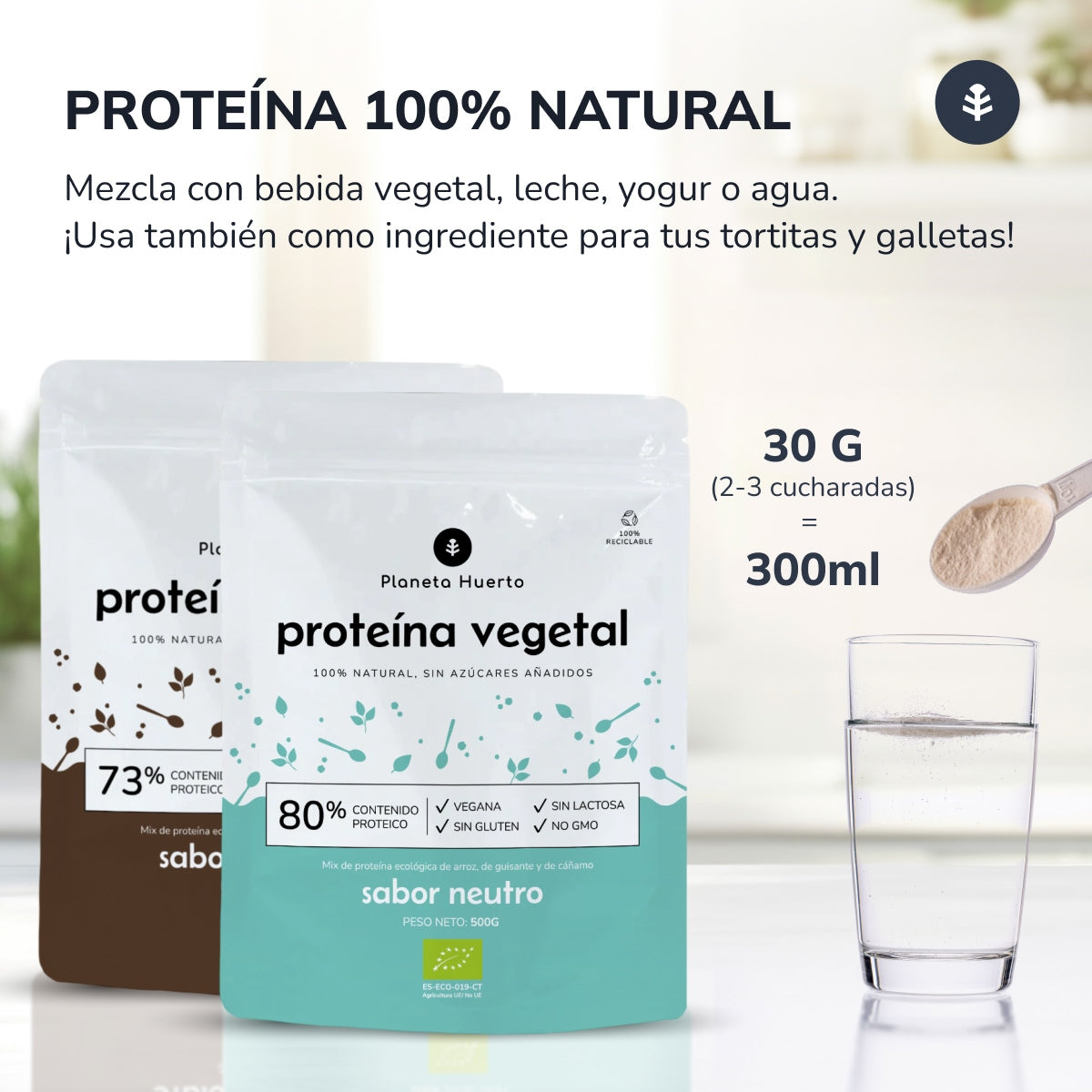 Proteína vegana Eco 75% vainilla Planeta Huerto 500 g