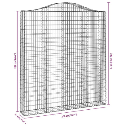 Cestas De Gaviones 2 Uds Forma De Arco Hierro 200x30x220/240 Cm_5