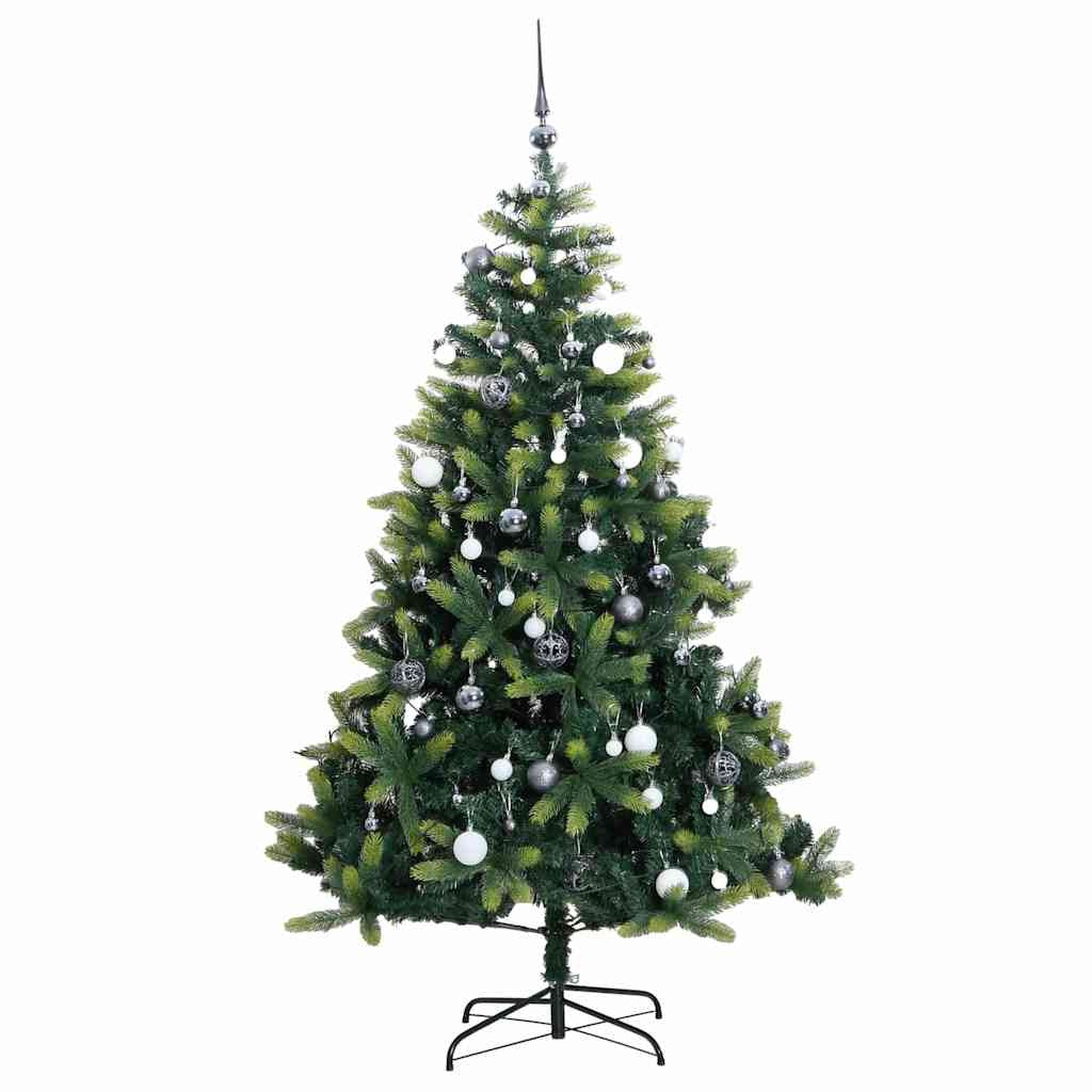 Vidaxl Árbol De Navidad Artificial Con Bisagras 150 Led Y Bolas 150 Cm_3