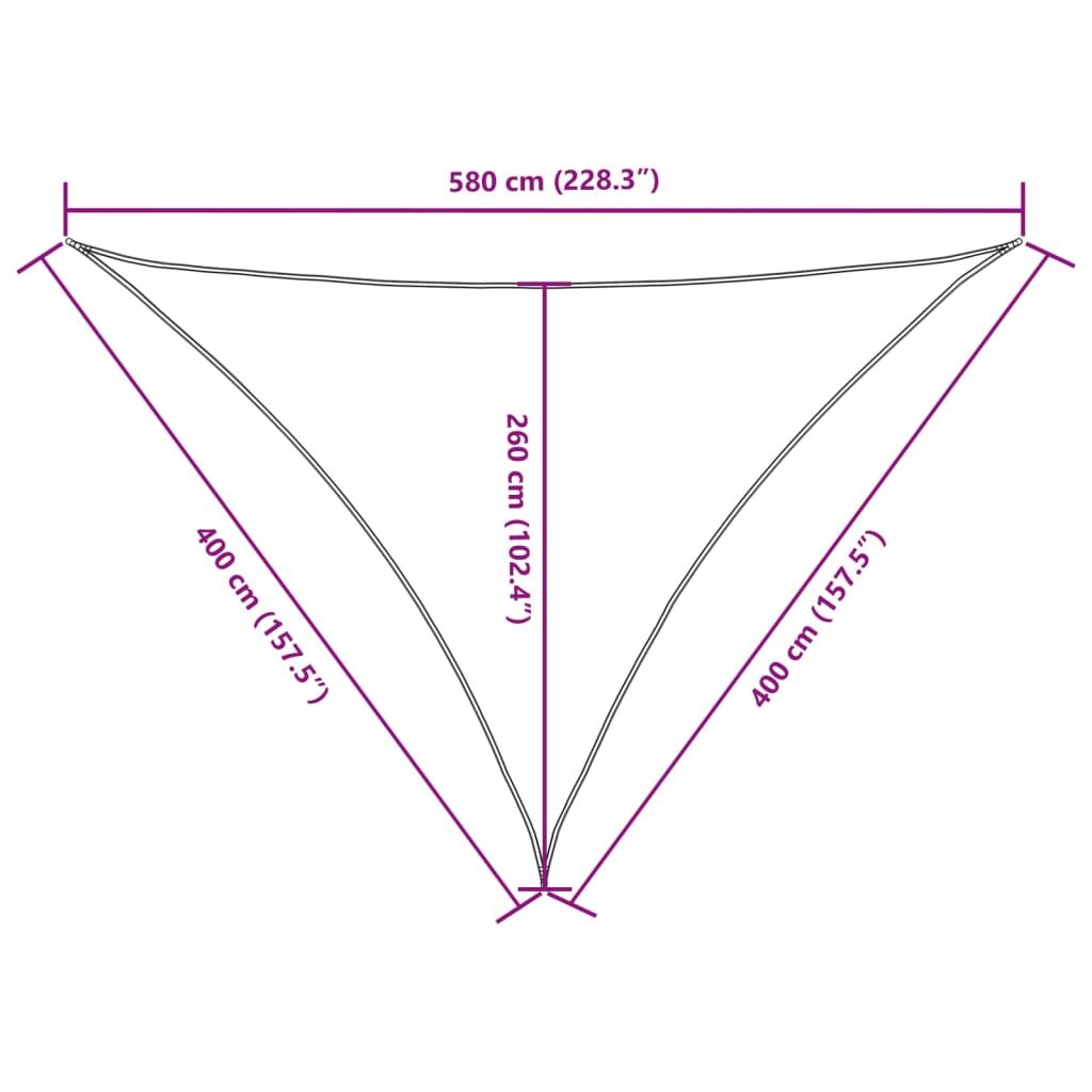 Vidaxl Toldo De Vela Triangular Tela Oxford Marrón 4x4x5,8 M_2