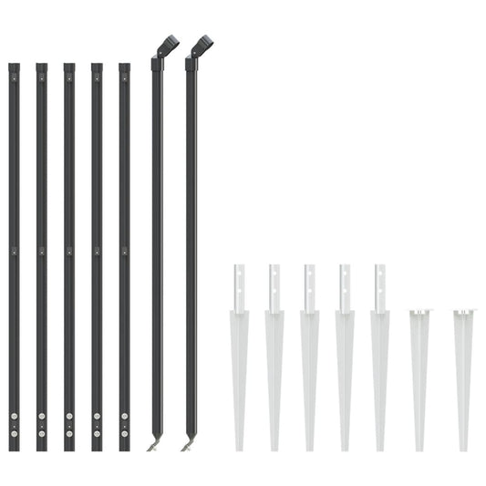 Cerca De Alambre Con Pinchos De Anclaje Gris Antracita 1,1x10 M / Vetonek_0
