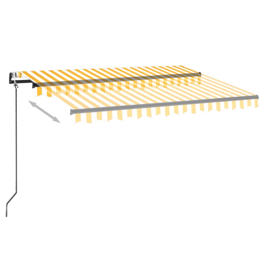 Toldo Automático Led Sensor De Viento Amarillo Blanco 350x250cm_2