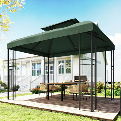 Outsunny Techo De Repuesto Para Cenador 4x3 M Con Techo Doble Anti-uv Verde_3