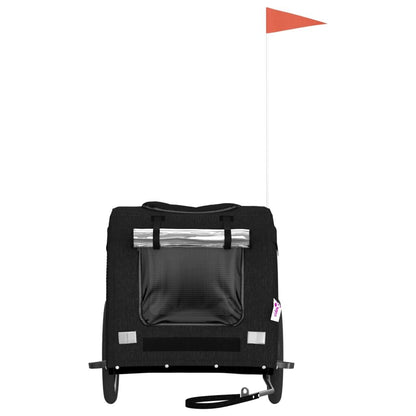 Vidaxl Remolque De Bicicleta Mascotas Hierro Tela Oxford Negro_3