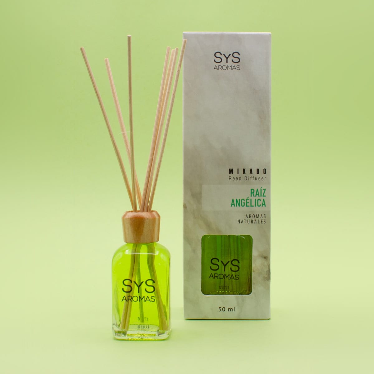 Ambientador Mikado Raíz Angélica Mármol SYS Aromas 50 ml | Aroma Herbal y Balsámico | Refrescante_2