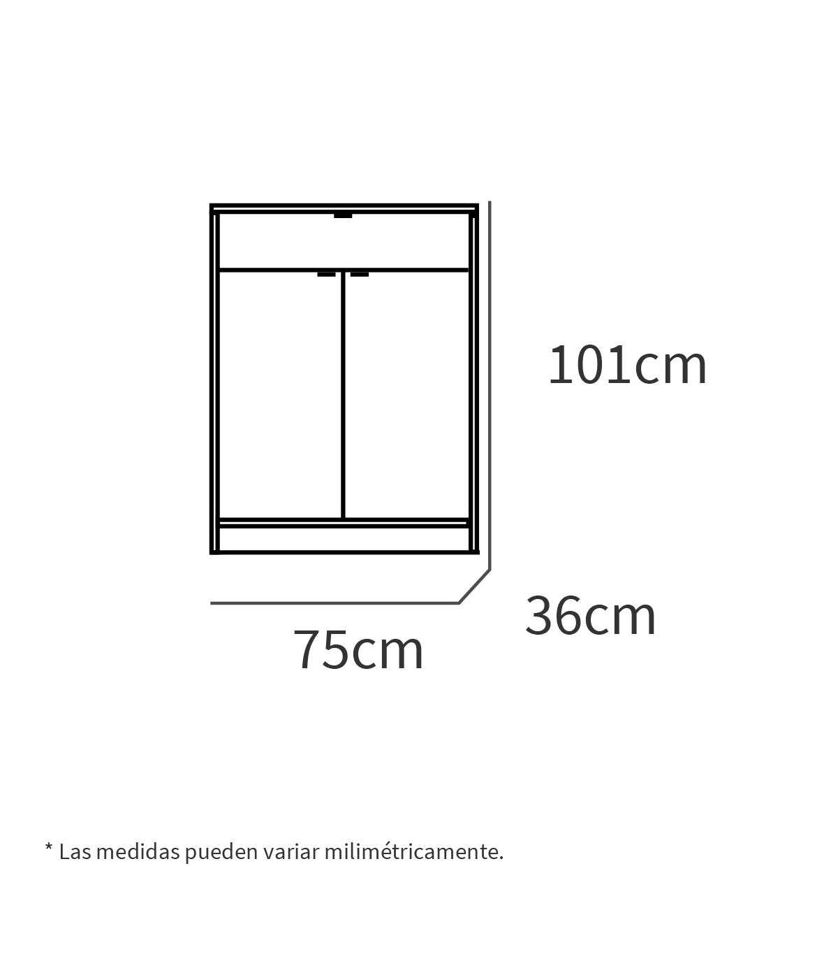 Armario Zapatero Berlin En Roble Cambrian. 75 Cm(ancho) 101 Cm(altura) 36 Cm(fondo)_3