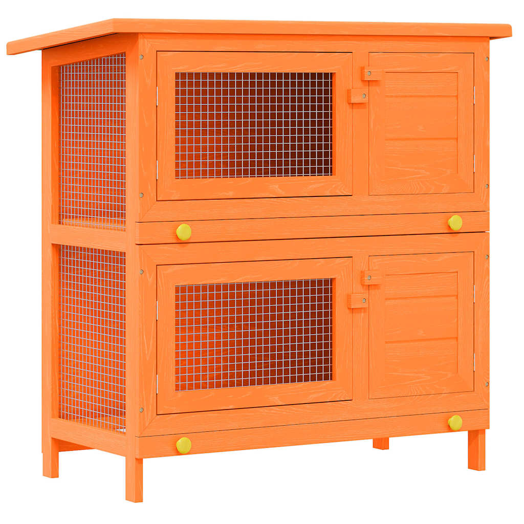 Jaula De Madera Para Conejos Pequeños De Exterior Con 4 Puertas_0