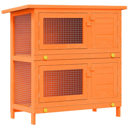 Jaula De Madera Para Conejos Pequeños De Exterior Con 4 Puertas_0
