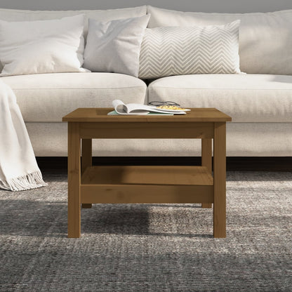 Mesa De Centro Madera Maciza De Pino Marrón Miel 55x55x40 Cm_2