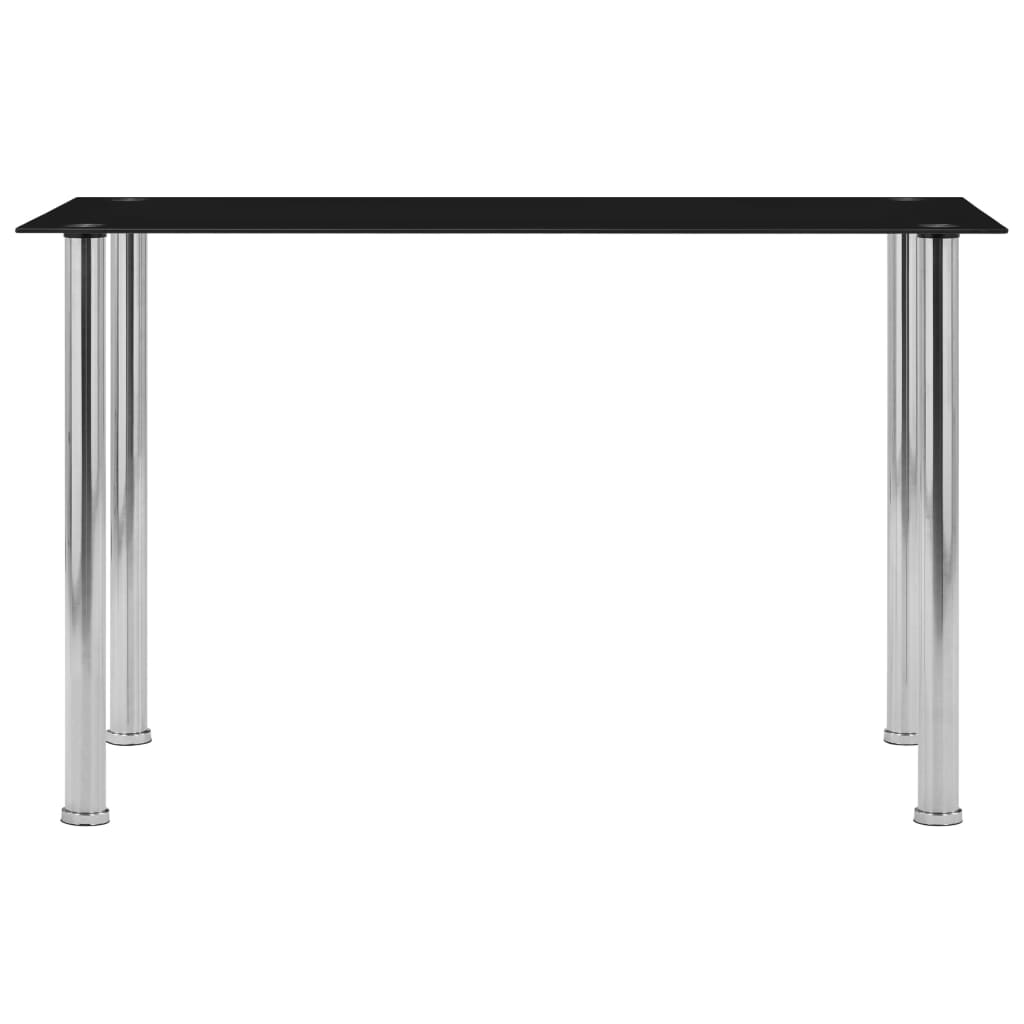 Mesa De Comedor De Vidrio Templado Negro 120x60x75 Cm_0