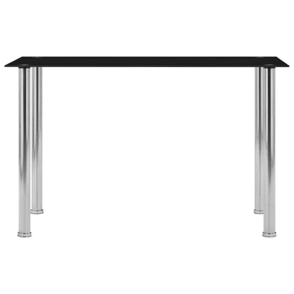 Mesa De Comedor De Vidrio Templado Negro 120x60x75 Cm_0