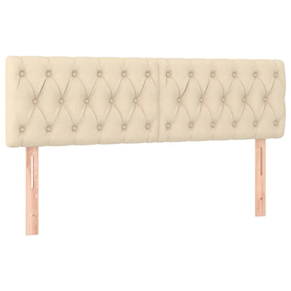 Cama Box Spring Con Colchón Y Led Tela Crema 140x200 Cm / Vetonek_1