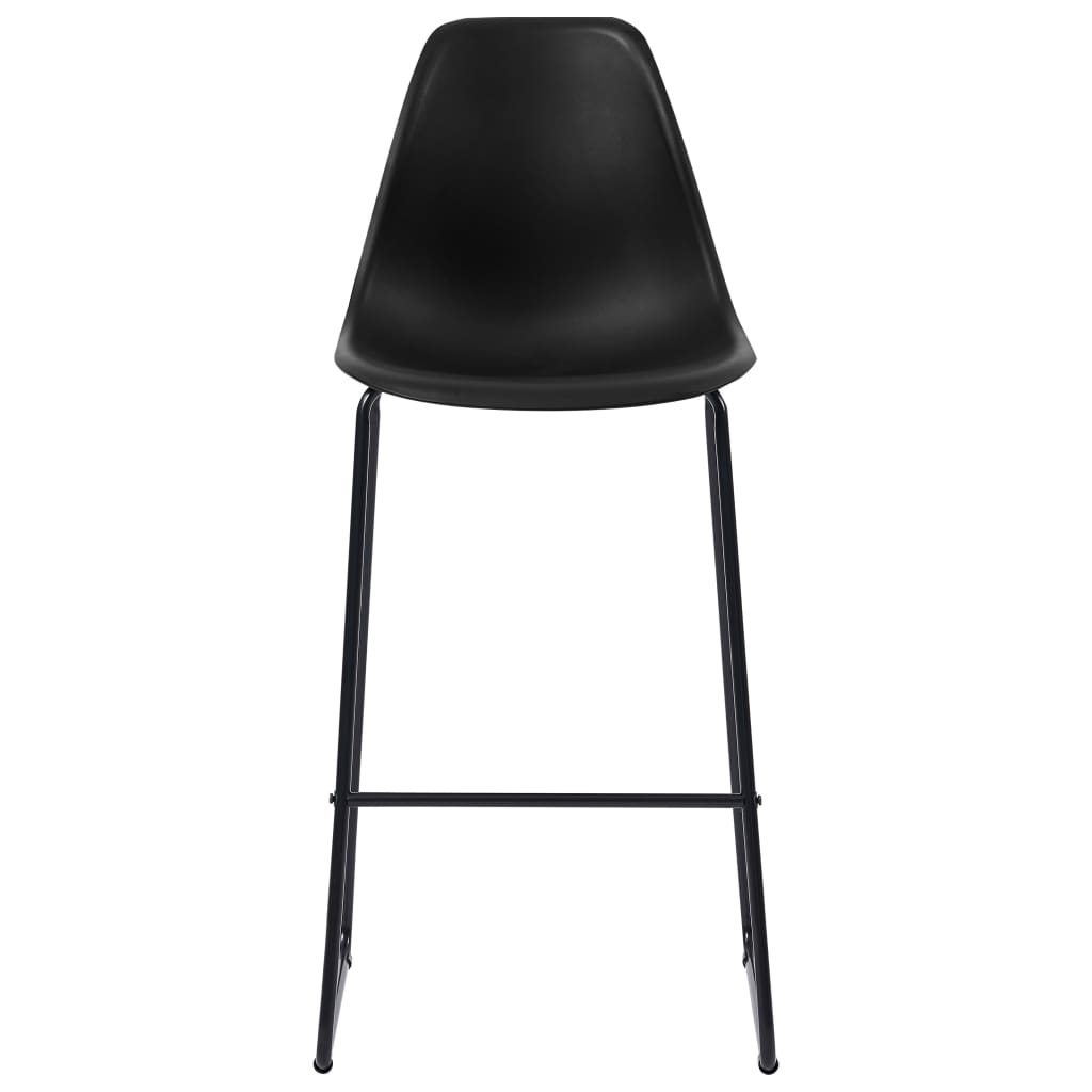 Taburetes De Cocina 6 Unidades Plástico Negro_1
