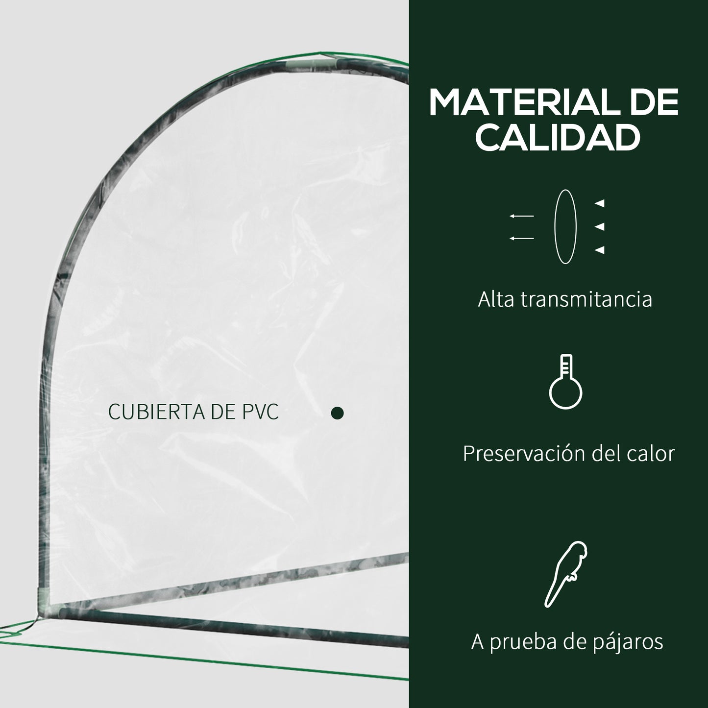 Outsunny Invernadero Caseta 200x100x80 Cm Para Jardín Terraza Cultivo De Plantas_3