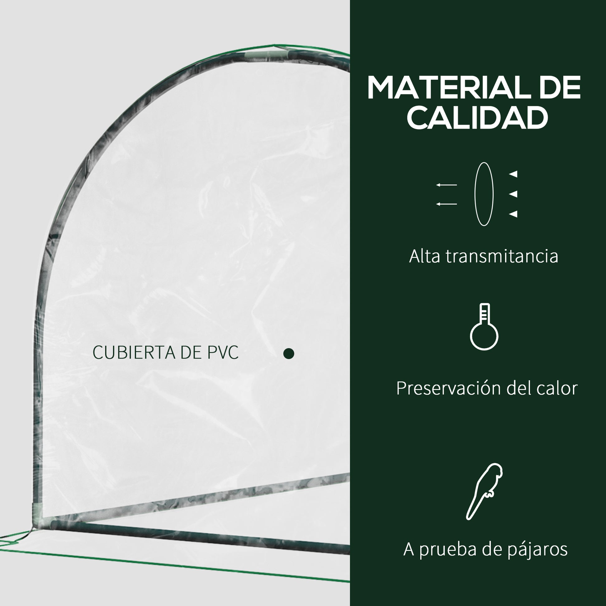Outsunny Invernadero Caseta 200x100x80 Cm Para Jardín Terraza Cultivo De Plantas_3