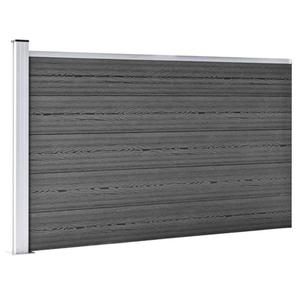 Set De Paneles De Valla Wpc Negro 526x105 Cm / Vetonek_3