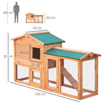 Pawhut Conejera Exterior De Madera Con Bandeja Extraíble Techo De Asfalto_2