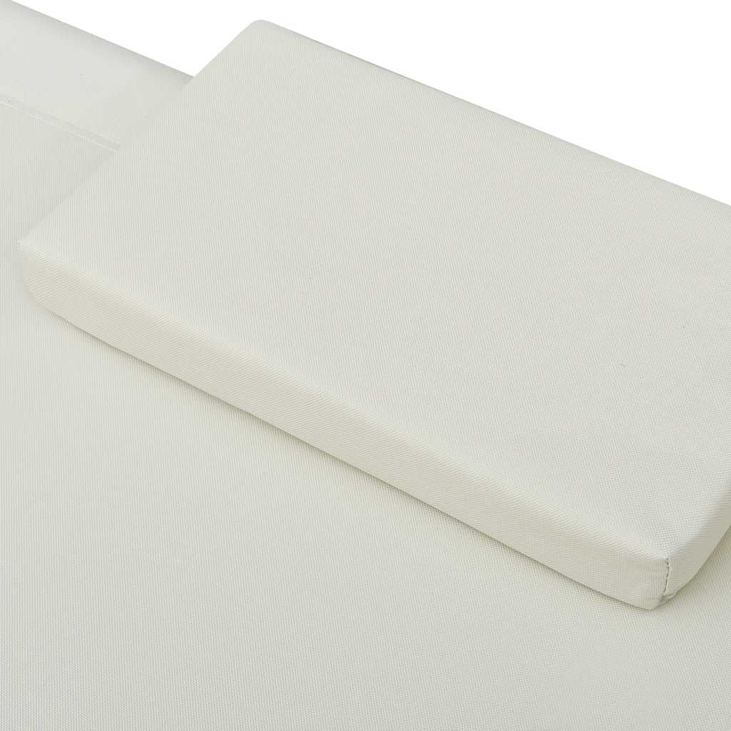 Vidaxl Tumbona De Exterior Con Dosel Y Almohadas Blanco Crema_4