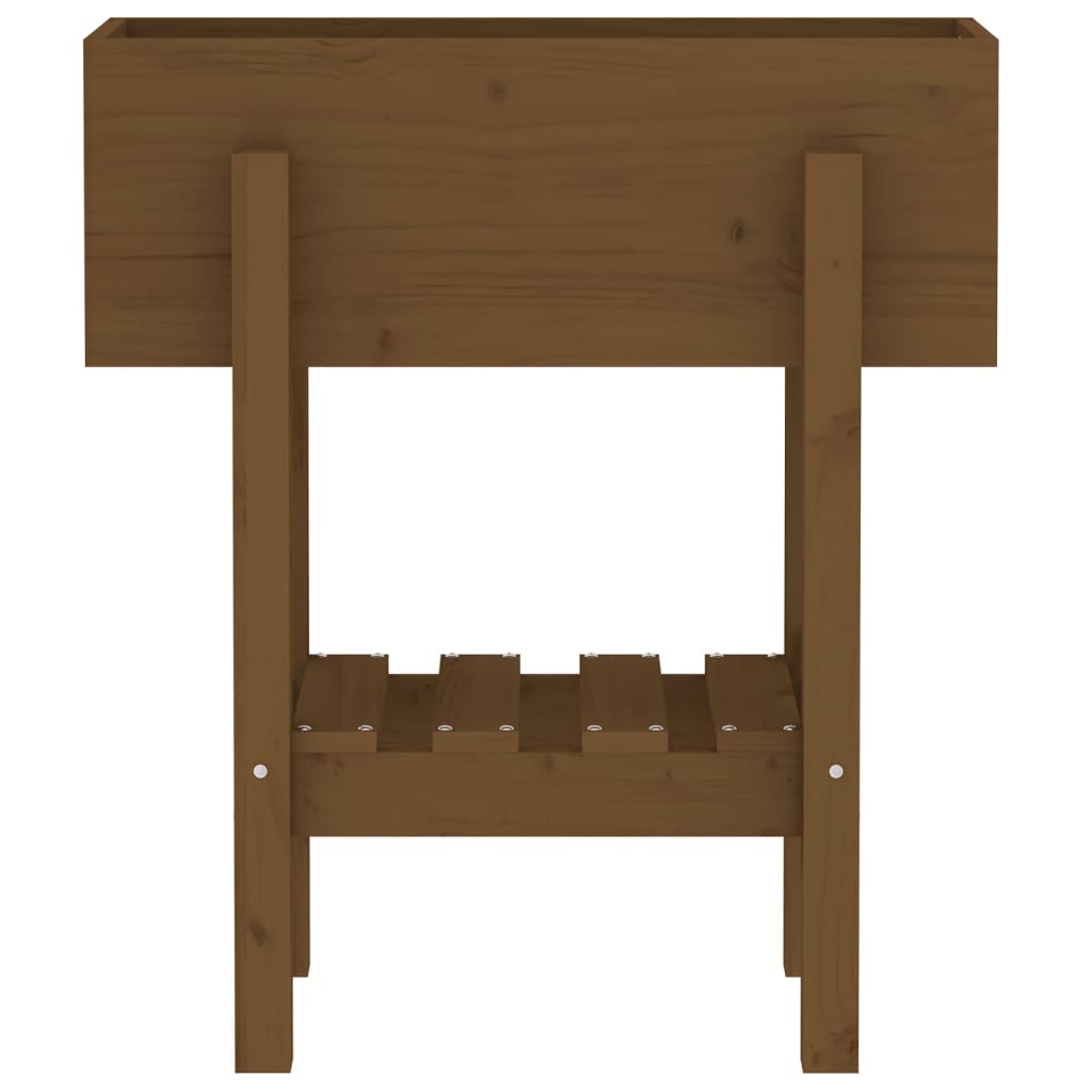 Jardinera Madera Maciza De Pino Marrón Miel 62x30x69 Cm_5