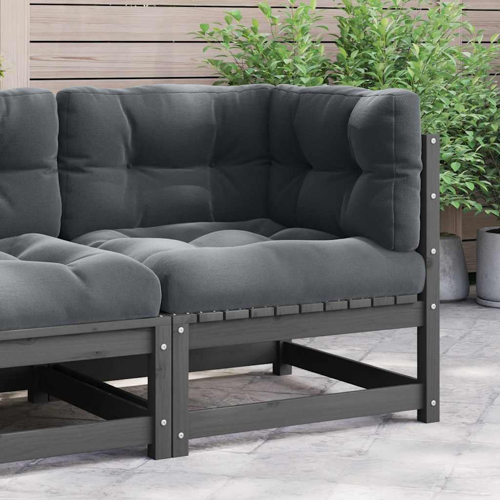 Vidaxl Sofá De Esquina De Jardín Cojines Gris Antracita Madera Pino_1