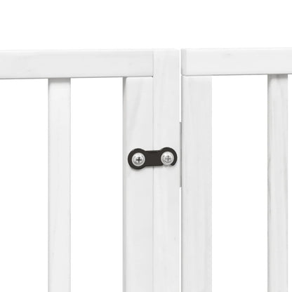 Vidaxl Puerta De Perros Plegable 10 Paneles Madera Álamo Blanca 800 Cm_5
