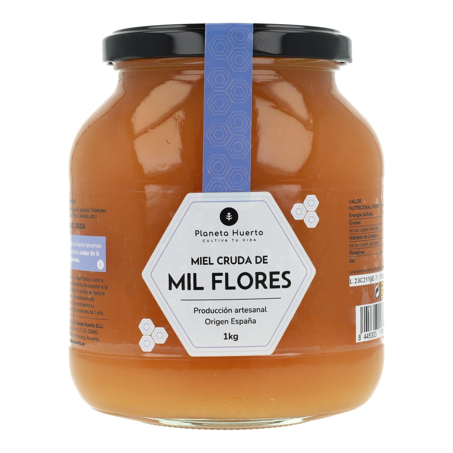 Pack 6x Miel Cruda de Mil Flores Planeta Huerto 1 Kg