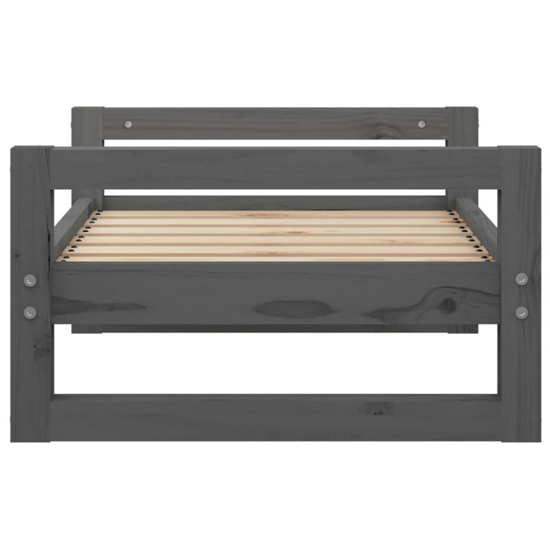 Vidaxl Cama Para Perros Madera Maciza De Pino Gris 65,5x50,5x28 Cm_5