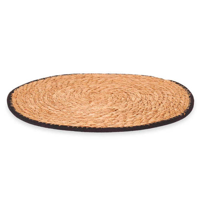 Salvamantel Esparto Borde Tela Negro 35c Colección Kinvara