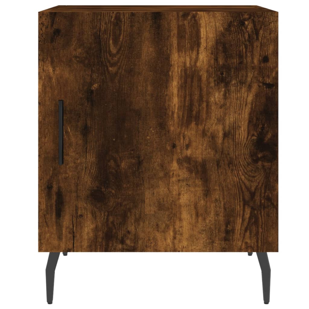 Mesita De Noche Madera De Ingeniería Roble Ahumado 40x40x50 Cm_4
