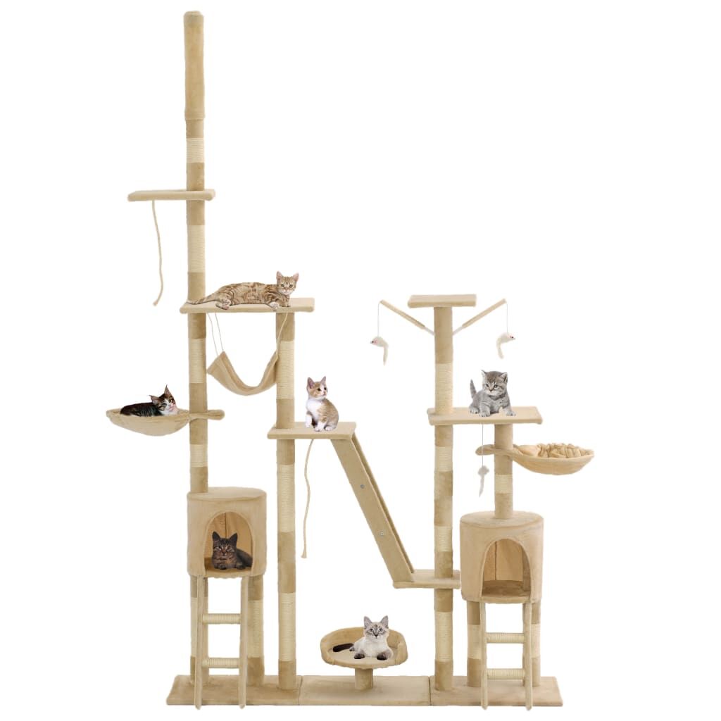 Vidaxl Rascador Para Gatos Poste Rascador De Sisal 230-250 Cm Beige_1