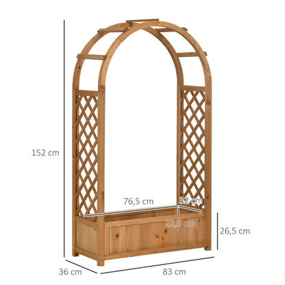 Outsunny Jardinera Enrejado Con Arco Para Trepadoras Cultivos Flores 83x36x152cm_2